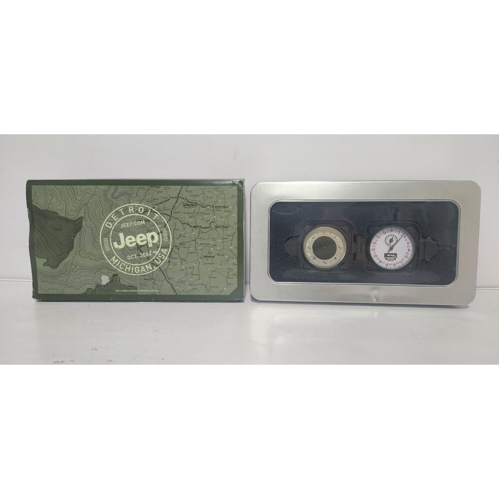 2005 Jeep Grand Cherokee Promo Compass / Stopwatch In Original Tin & Box